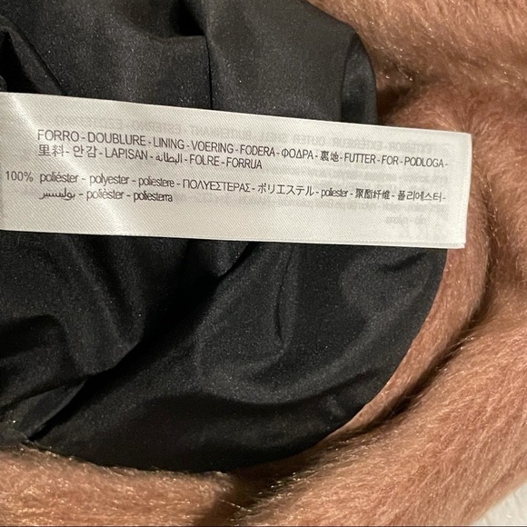 Zara Faux Fur Belted Side Slit Trench NWOT XL - Picture 12 of 16